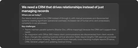 Future-state vision — CRM