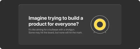 "Imagine trying to build a product for everyone?" — the bullseye illustration that reframed the conversation