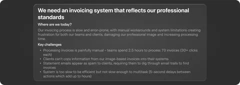 Future-state vision — invoicing