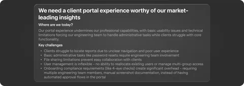 Future-state vision — the client portal